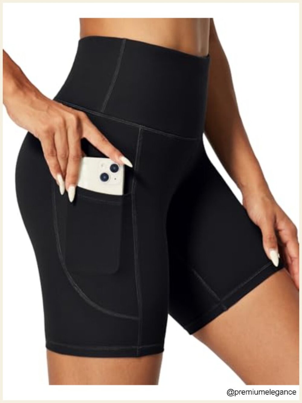 High-Waisted Biker Shorts with Pockets for Women 6" Tummy Control